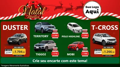 Modelo de TV para TV Horizontal com o tema Natal Imperdível para Concessionaria de Carros