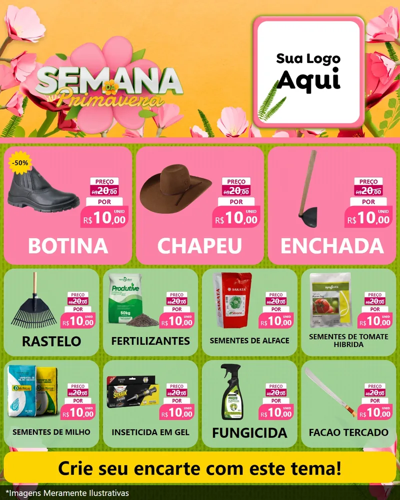 Modelo de Rede Social para Feed Instagram com o tema Semana da Primavera para Agropecuária