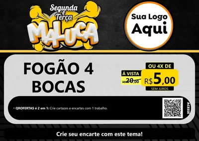 Modelo de Cartaz para Cartaz A4 Horizontal com o tema Segunda e Terça Maluca para Móveis e Eletro