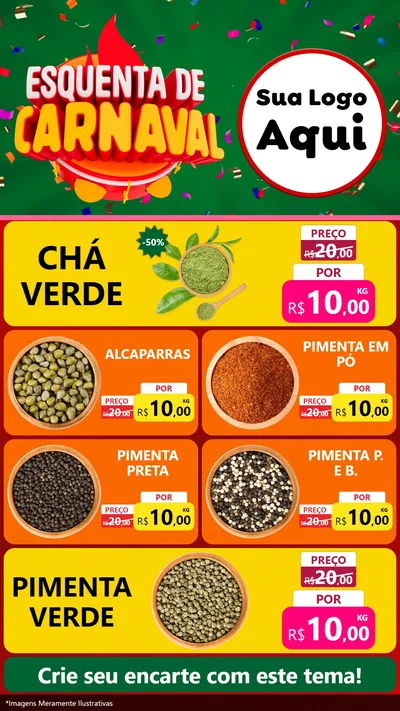 Modelo de TV para TV Vertical com o tema Esquenta de Carnaval para Produtos Naturais