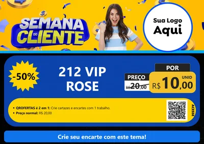 Modelo de Cartaz para Cartaz A4 Horizontal com o tema Semana do Cliente para Perfumes