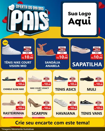 Modelo de Rede Social para Feed Instagram com o tema Oferta Do Dia Dos Pais para Calçados