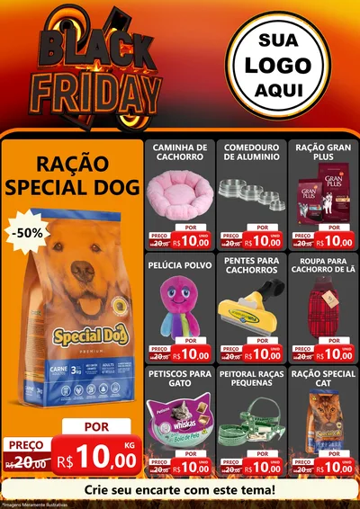 Modelo de Encarte para Encarte A4 Vertical com o tema Black Friday para Pet Shop