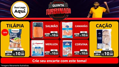 Modelo de TV para TV Horizontal com o tema Quinta Turbinada para Peixaria