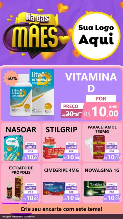 Modelo de Rede Social para Stories com o tema Dia das Mães para Farmácia
