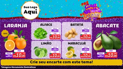 Modelo de TV para TV Horizontal com o tema Pré Carnaval de Ofertas para Hortifrúti