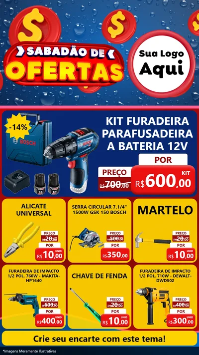 Modelo de Rede Social para Stories com o tema Sabadão de Ofertas para Maquinas e Ferramentas