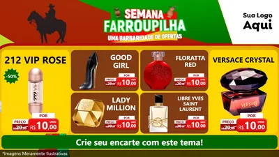 Modelo de TV para TV Horizontal com o tema Semana Farroupilha - Uma Barbaridade de Ofertas para Perfumes