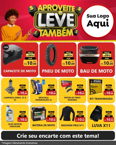 Modelo de Rede Social para Feed Instagram com o tema Aproveite e Leve Também para Moto peças