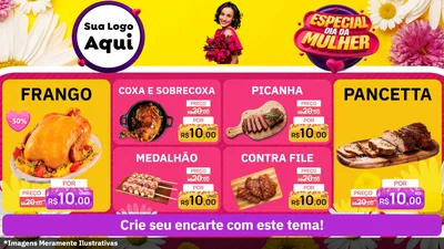 Modelo de TV para TV Horizontal com o tema Especial Dia da Mulher para Assados