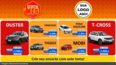Modelo de TV para TV Horizontal com o tema Ofertas do Mês para Concessionaria de Carros