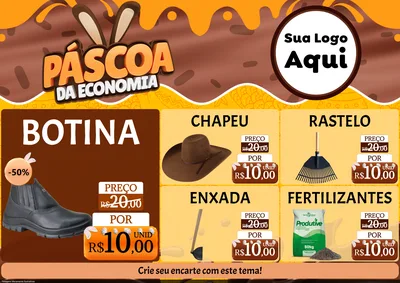 Modelo de Encarte para Encarte A4 Horizontal com o tema Páscoa da Economia para Agropecuária