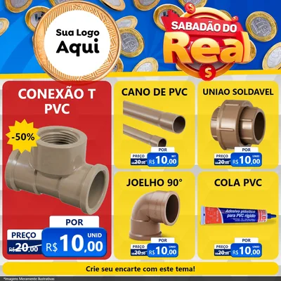 Modelo de Rede Social para Feed Facebook com o tema Sabadão do Real para Tubos e conexões