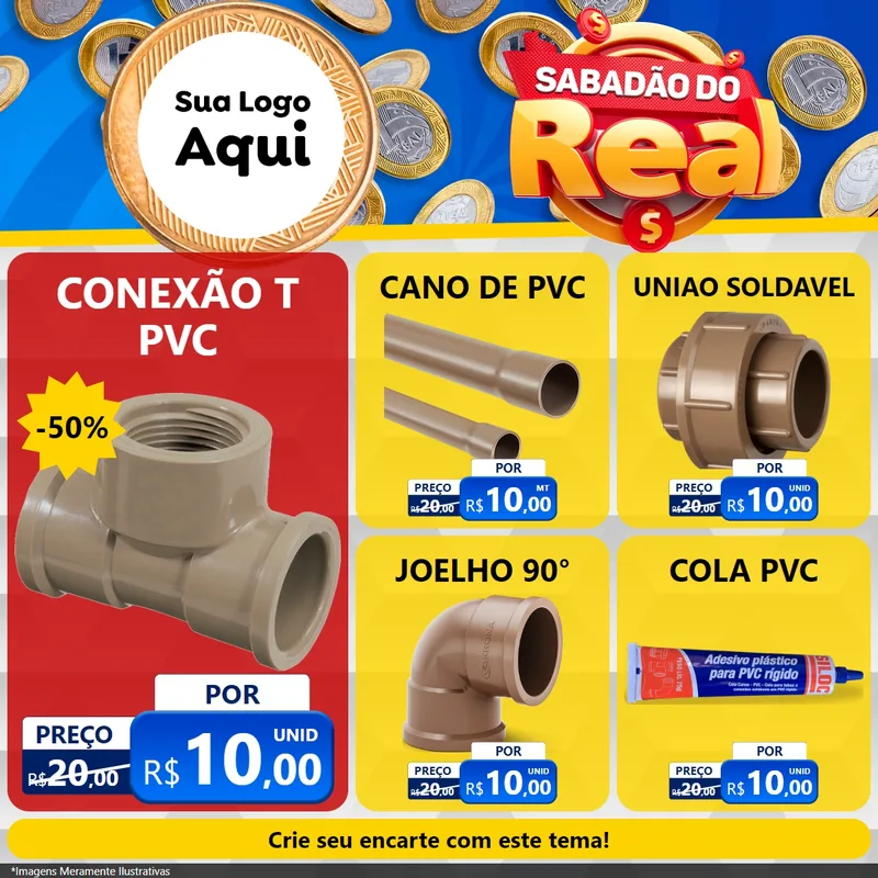 Modelo de Rede Social para Feed Facebook com o tema Sabadão do Real para Tubos e conexões