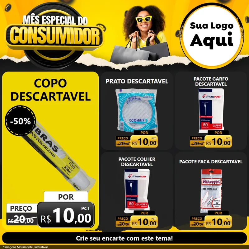 Modelo de Rede Social para Feed Facebook com o tema Mês Especial do Consumidor para Embalagens