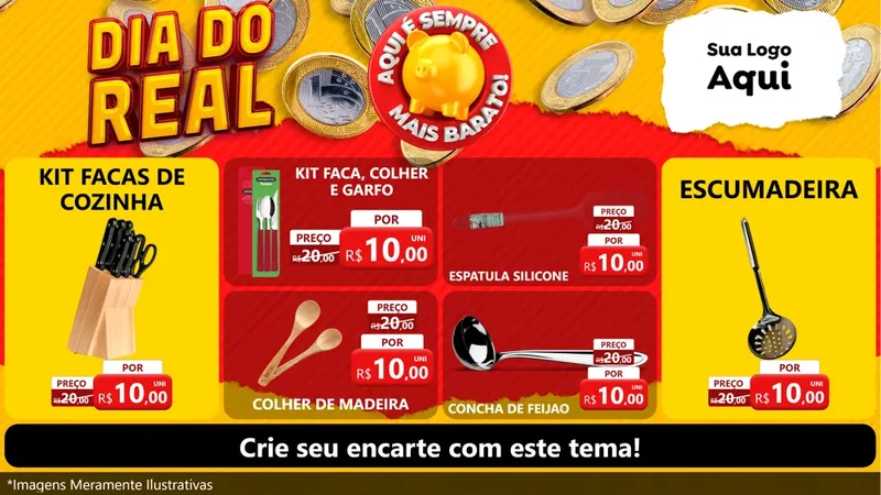 Modelo de TV para TV Horizontal com o tema Dia Do Real para Utilidades Domésticas
