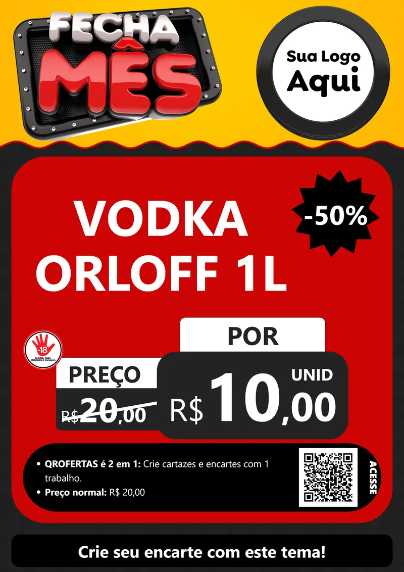 Modelo de Cartaz para Cartaz A4 Vertical com o tema Fecha Mês para Distribuidora de bebidas