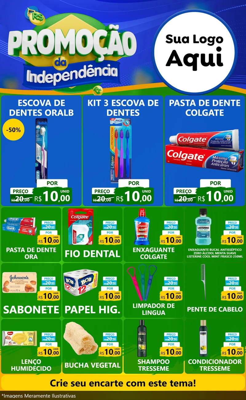 Modelo de Encarte para Encarte Grande com o tema Promoção da Independência para Higiene Pessoal
