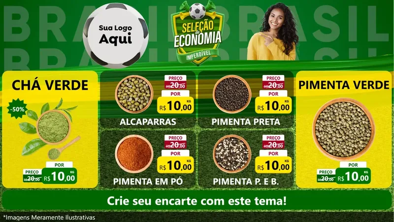 Modelo de TV para TV Horizontal com o tema Seleção de Economia - Copa para Produtos Naturais