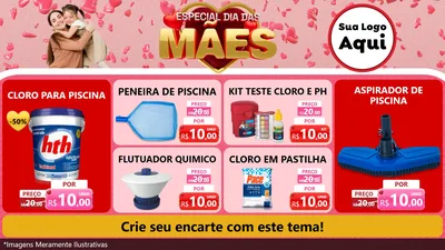 Modelo de TV para TV Horizontal com o tema Especial Dia Das Mães para Produtos para Piscina