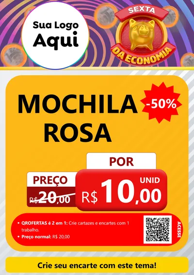 Modelo de Cartaz para Cartaz A4 Vertical com o tema Sexta da Economia para Papelaria