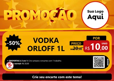 Modelo de Cartaz para Cartaz A4 Horizontal com o tema Promoção para Distribuidora de bebidas