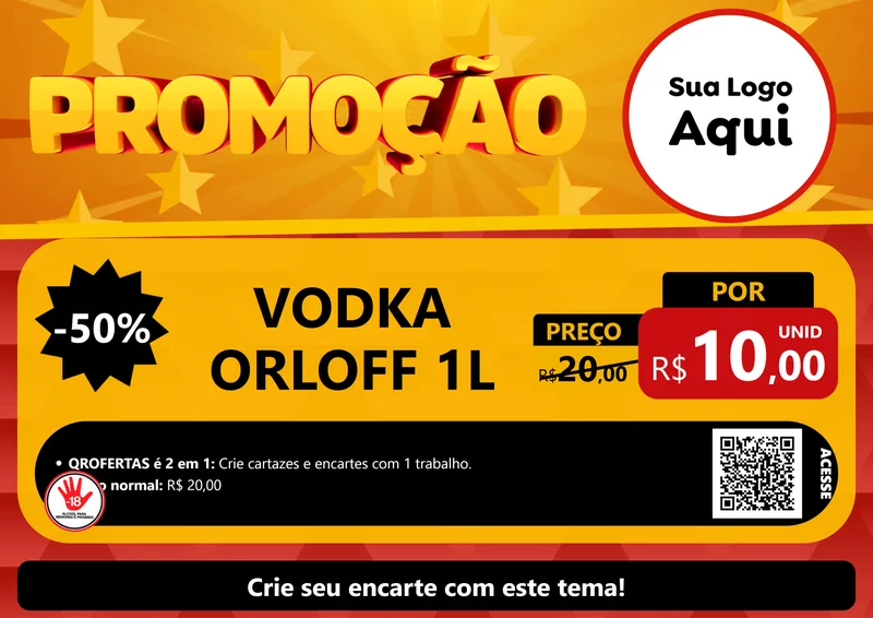 Modelo de Cartaz para Cartaz A4 Horizontal com o tema Promoção para Distribuidora de bebidas