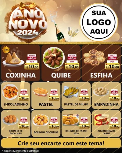 Modelo de Rede Social para Feed Instagram com o tema Feliz Ano Novo 2027 para Salgadaria