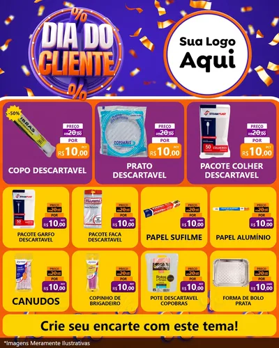 Modelo de Rede Social para Feed Instagram com o tema Dia do Cliente para Embalagens