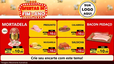 Modelo de TV para TV Horizontal com o tema Ofertas de Fim de Ano para Frios e Laticínios