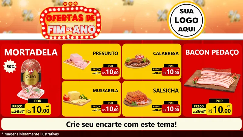 Modelo de TV para TV Horizontal com o tema Ofertas de Fim de Ano para Frios e Laticínios