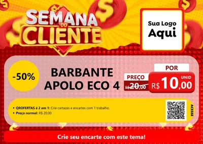 Modelo de Cartaz para Cartaz A4 Horizontal com o tema Semana do Cliente para Armarinho e Aviamentos