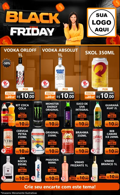 Modelo de Encarte para Encarte Grande com o tema Black Friday para Distribuidora de bebidas