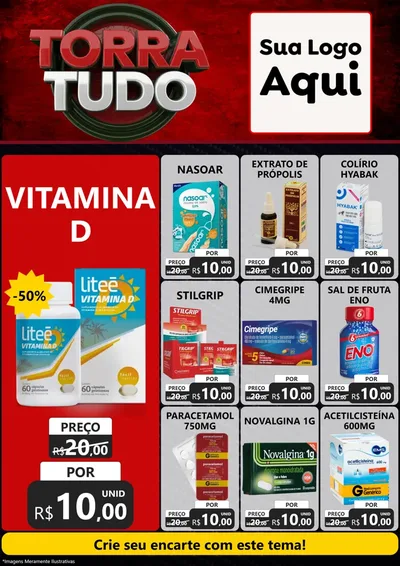 Modelo de Encarte para Encarte A4 Vertical com o tema Torra Tudo para Farmácia
