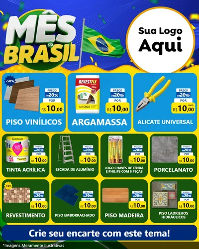 Modelo de Rede Social para Feed Instagram com o tema Mês do Brasil para Material para Construção