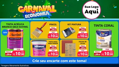 Modelo de TV para TV Horizontal com o tema Carnaval da Economia para Tintas e Ferramentas