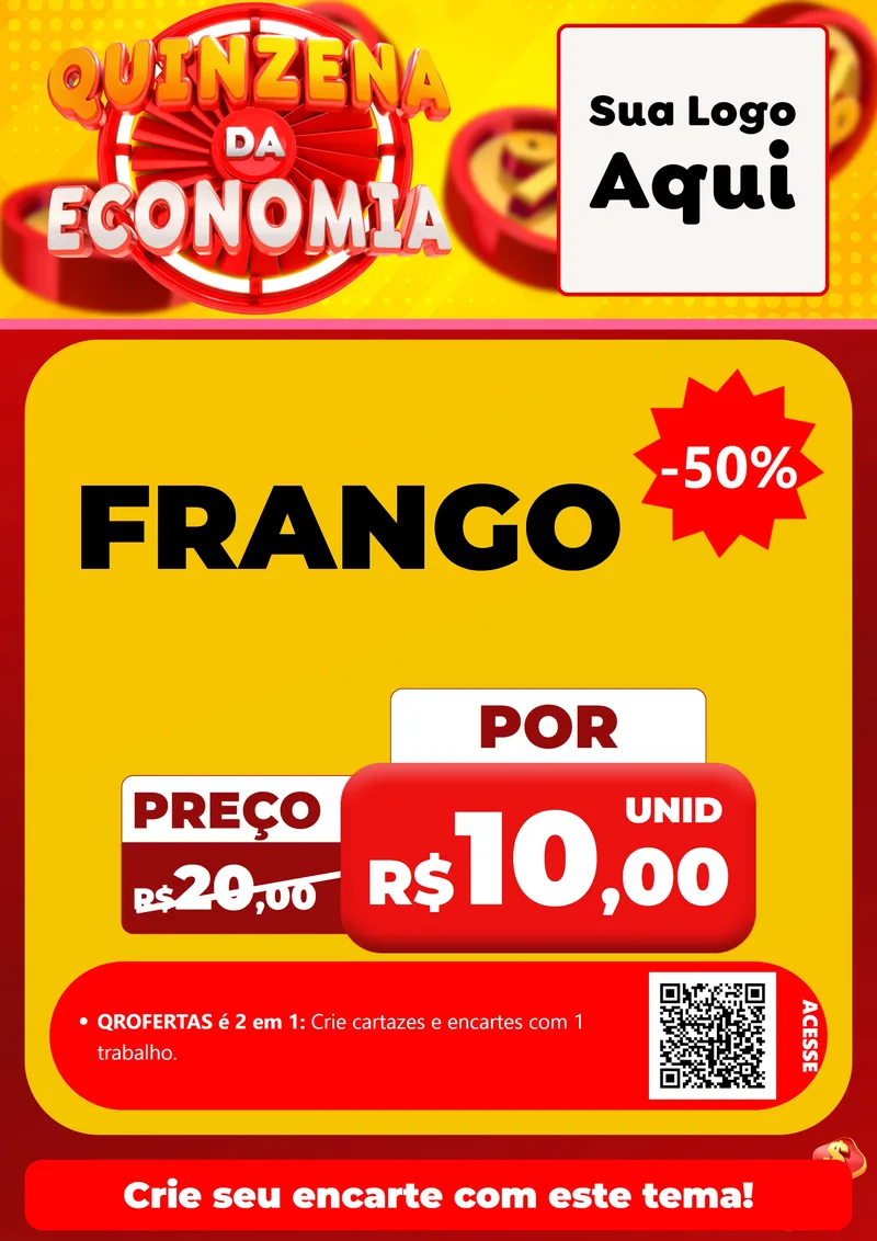 Modelo de Cartaz para Cartaz A4 Vertical com o tema Quinzena Da Economia para Assados