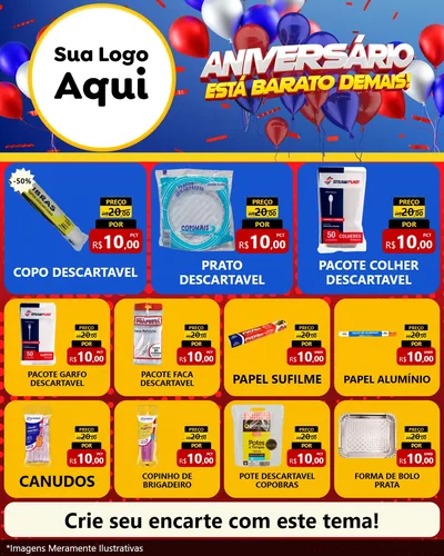 Modelo de Rede Social para Feed Instagram com o tema Aniversário para Embalagens
