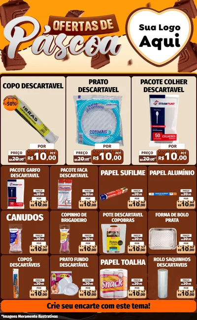 Modelo de Encarte para Encarte Grande com o tema Ofertas de Páscoa para Embalagens