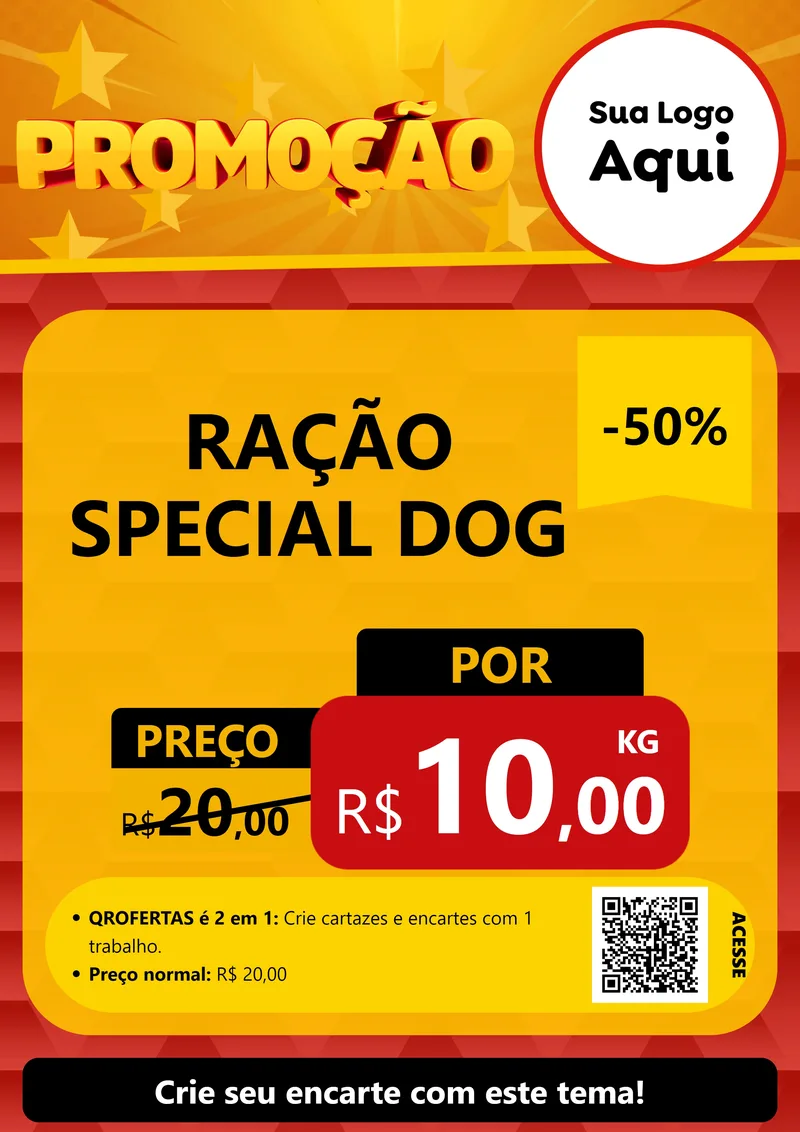 Modelo de Cartaz para Cartaz A4 Vertical com o tema Promoção para Pet Shop