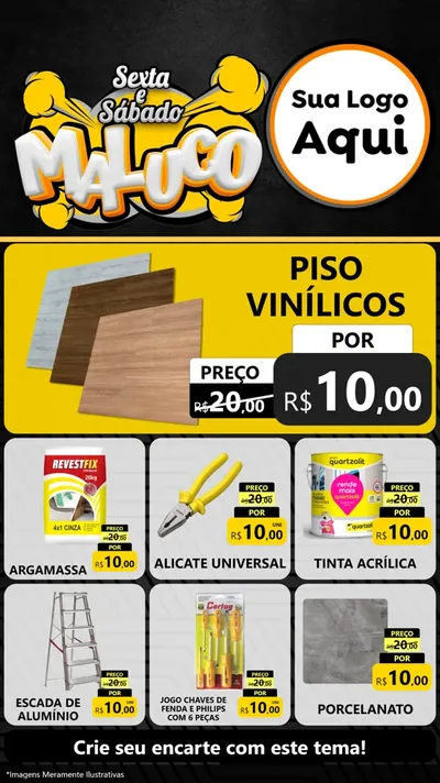 Modelo de Rede Social para Stories com o tema Sexta e Sábado Maluco para Material para Construção