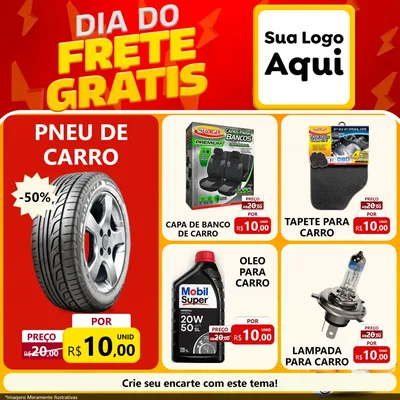 Modelo de Rede Social para Feed Facebook com o tema Dia do Frete Grátis para Auto peças