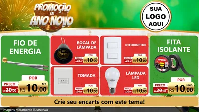 Modelo de TV para TV Horizontal com o tema Promoção de Ano Novo para Materiais Elétricos