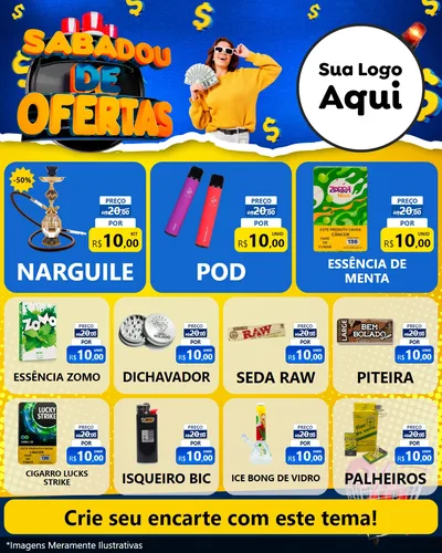 Modelo de Rede Social para Feed Instagram com o tema Sabadou de Ofertas para Tabacaria