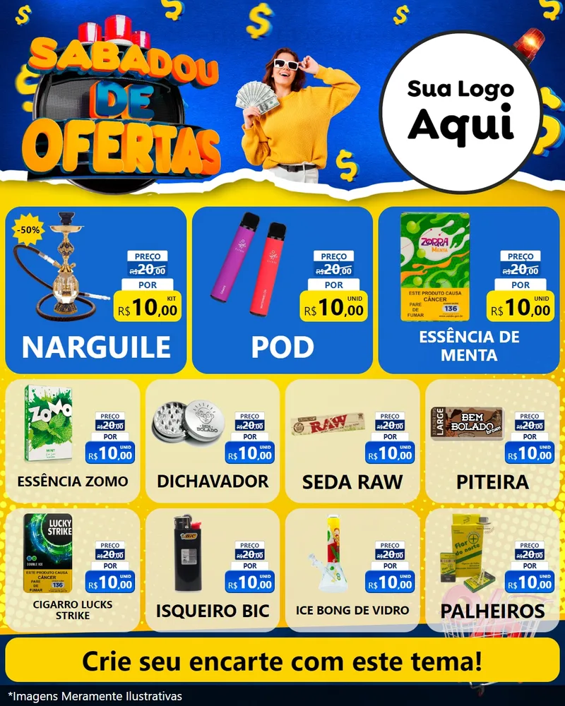 Modelo de Rede Social para Feed Instagram com o tema Sabadou de Ofertas para Tabacaria