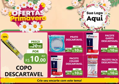 Modelo de Encarte para Encarte A4 Horizontal com o tema Ofertas de Primavera para Embalagens