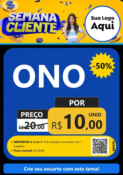 Modelo de Cartaz para Cartaz A4 Vertical com o tema Semana do Cliente para Óticas