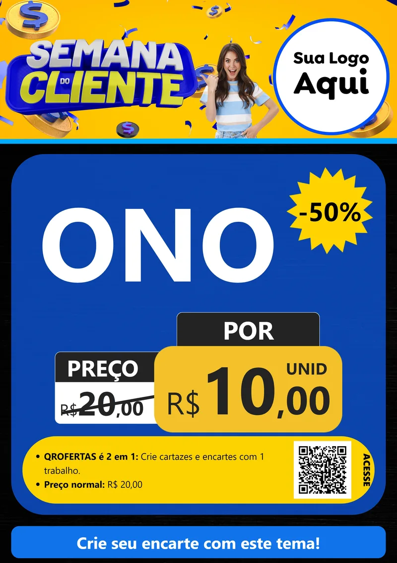 Modelo de Cartaz para Cartaz A4 Vertical com o tema Semana do Cliente para Óticas
