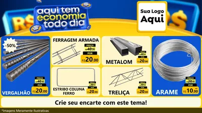 Modelo de TV para TV Horizontal com o tema Aqui Tem Economia Todo Dia para Ferragens