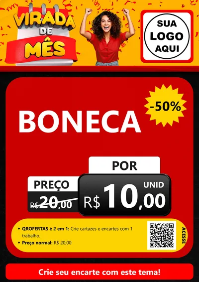 Modelo de Cartaz para Cartaz A4 Vertical com o tema Virada de Mês para Brinquedos